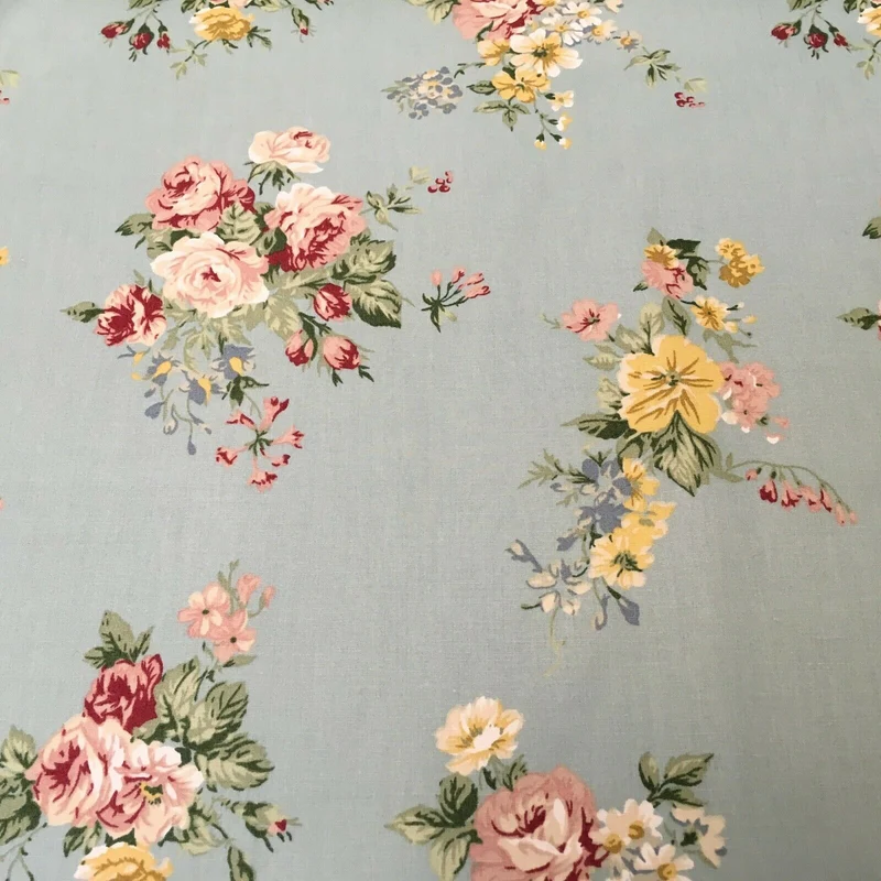 Floral Vintage Rose Shabby Chic Cotton Poplin Printed Fabric 110cm Wide MK1083