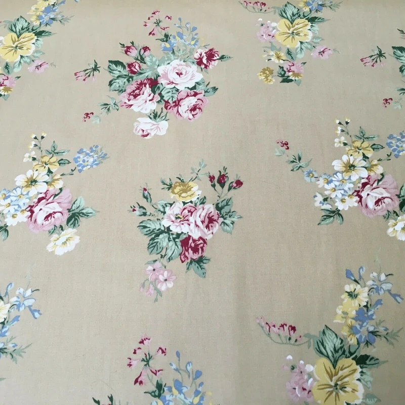 Floral Vintage Rose Shabby Chic Cotton Poplin Printed Fabric 110cm Wide MK1083