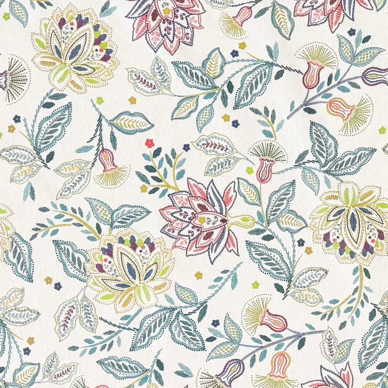Jacquard Tischdecke aus beschichteter Baumwolle mit Fleckenschutz PRIMULA floral BOHO eckig rund oval