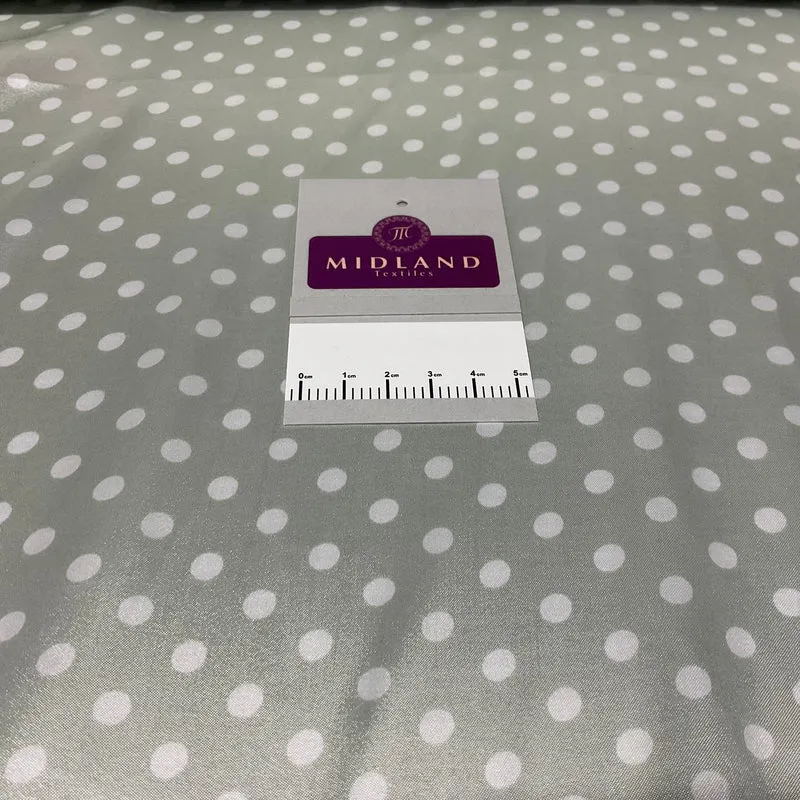 Glass Green Polka dot spot Silky Satin Printed Dress fabric 145cm M1400-40