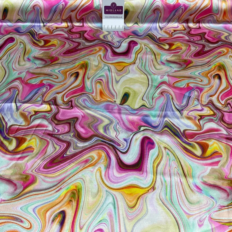 Marble printed Satin Dress Blouse skirt Fabric M1791