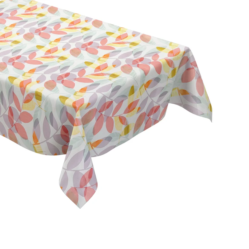 Wachstuch Tischdecke 06392-01 pastellfarbene Blätter Herbst eckig rund oval