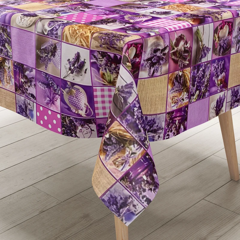Wachstuch Rolle SONDERPOSTEN Lavendel Patchwork B9014-01 Rollenware