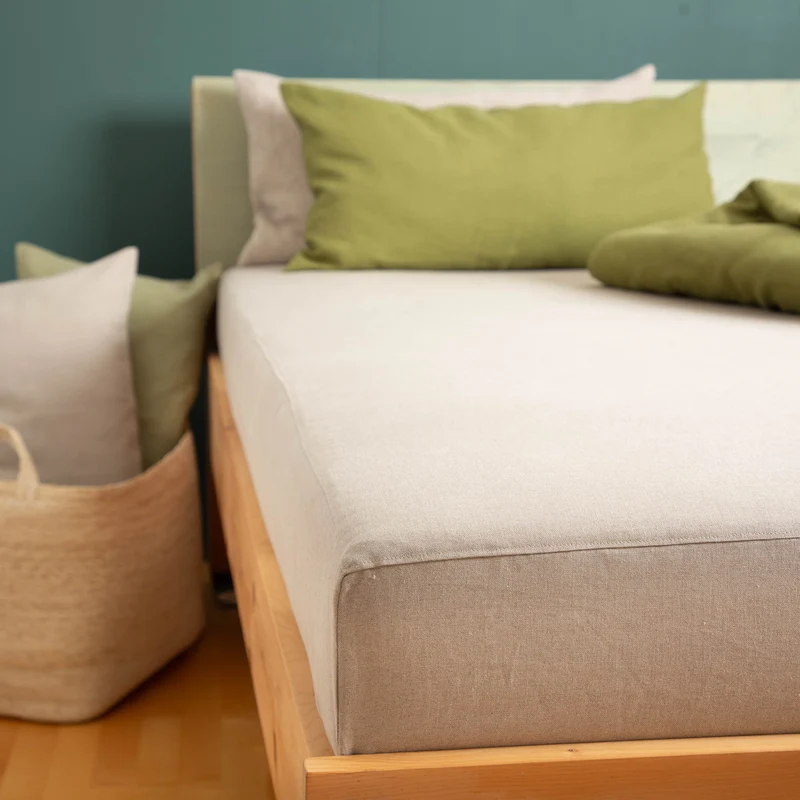 Spannbettlaken aus Bioleinen | 100 % Leinen