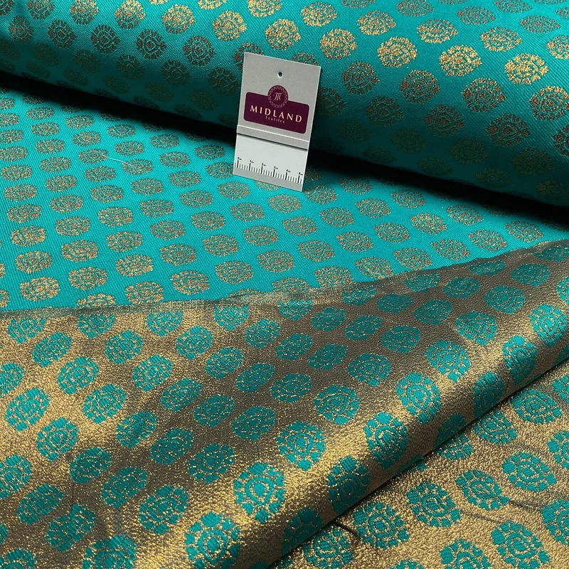Indian Banarsi fabric Brocade Geometric waistcoat wedding 125cm wide M1688