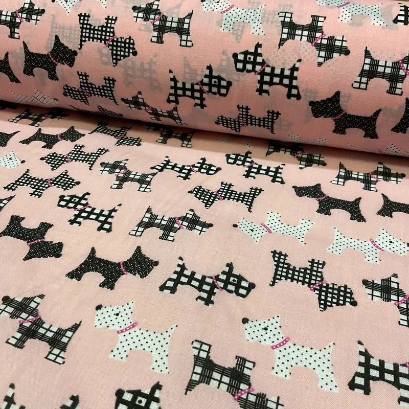 Scottie Dog Children's Poly cotton printed lightweight fabric M1640