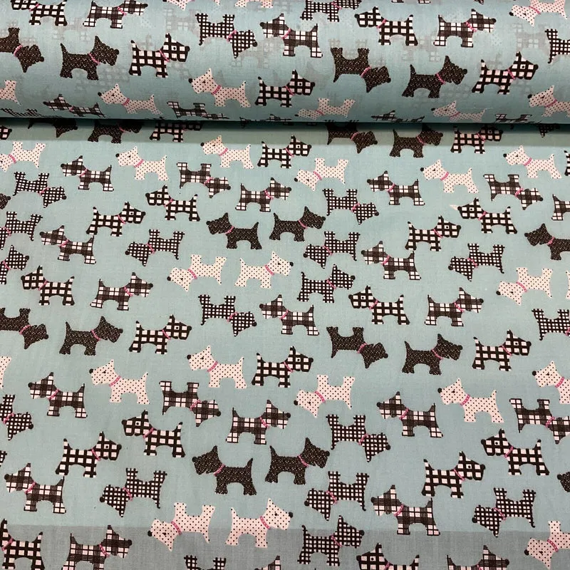 Scottie Dog Children's Poly cotton printed lightweight fabric M1640
