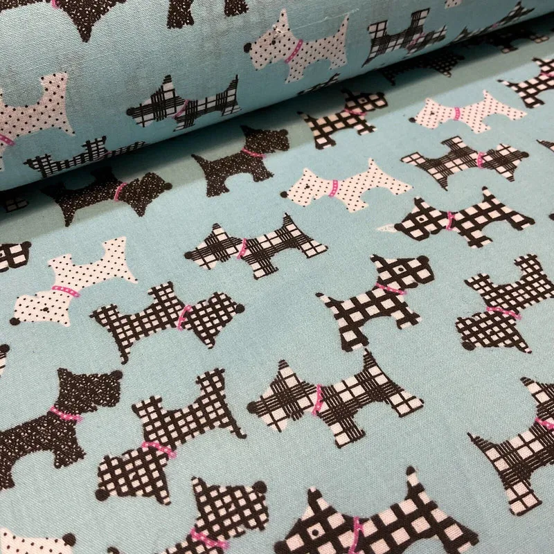 Scottie Dog Children's Poly cotton printed lightweight fabric M1640