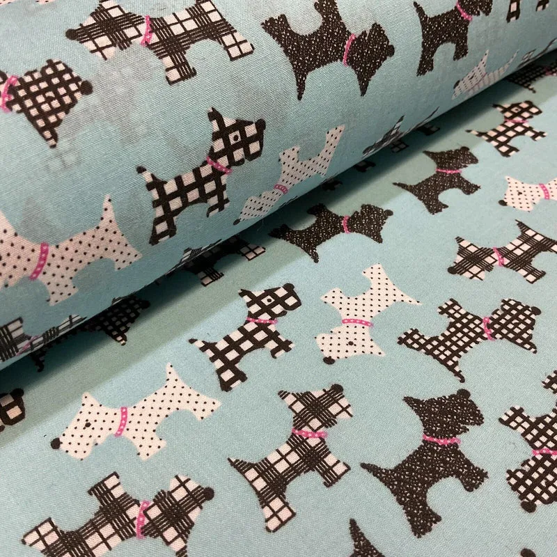 Scottie Dog Children's Poly cotton printed lightweight fabric M1640