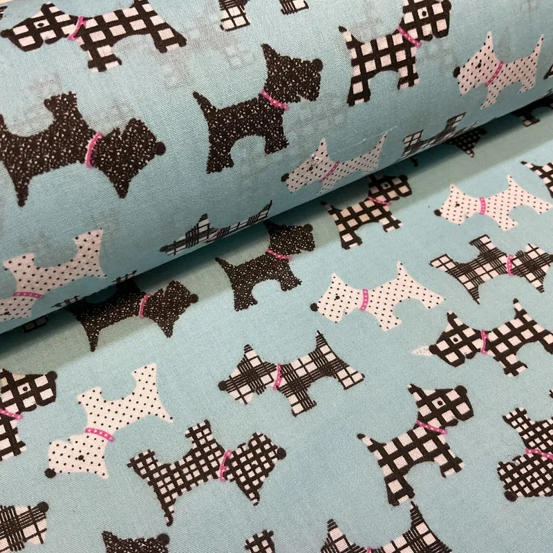 Scottie Dog Children's Poly cotton printed lightweight fabric M1640