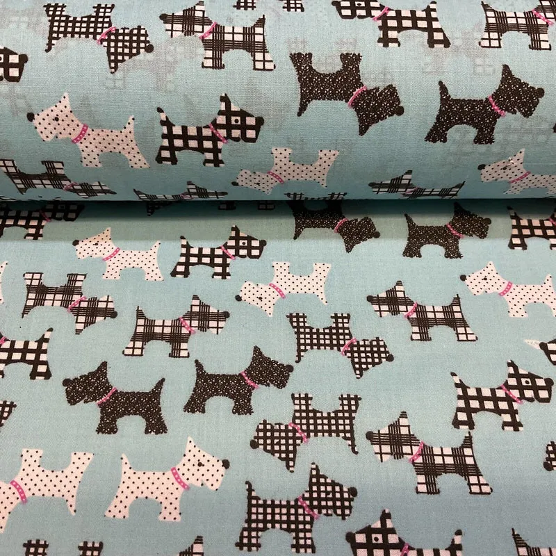 Scottie Dog Children's Poly cotton printed lightweight fabric M1640