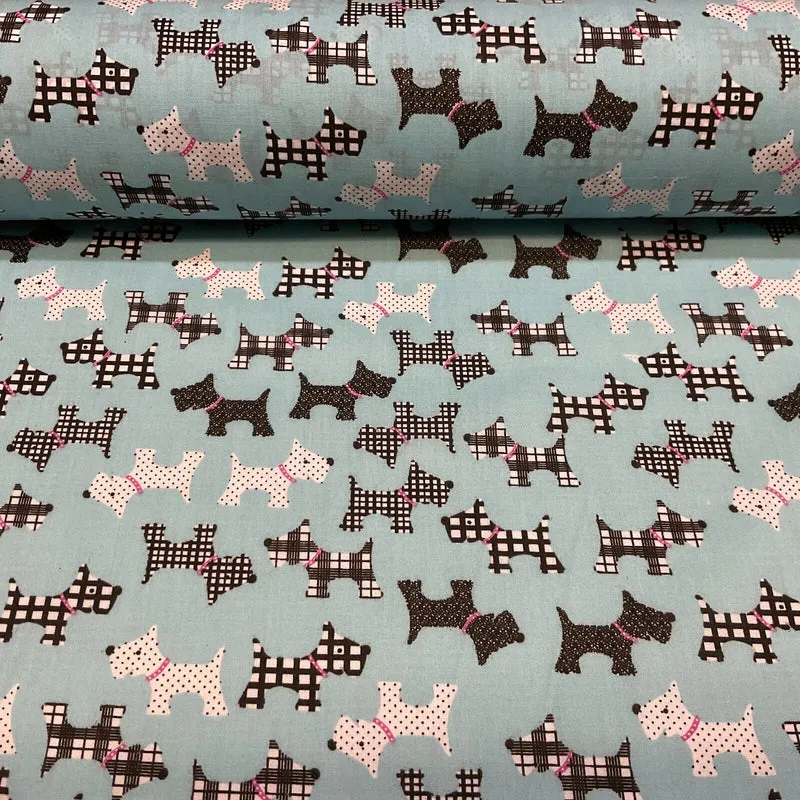 Scottie Dog Children's Poly cotton printed lightweight fabric M1640