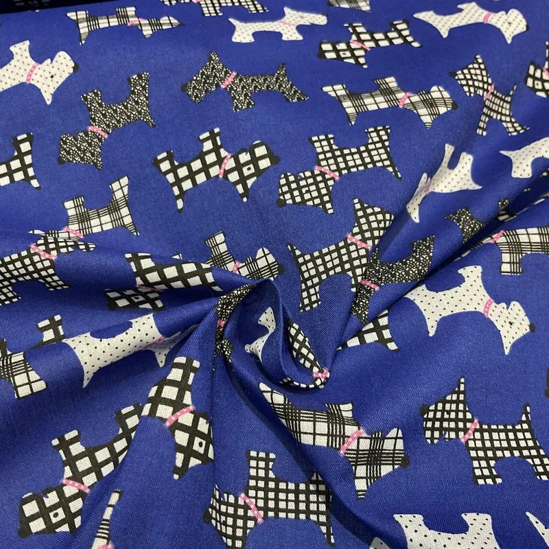 Scottie Dog Children's Poly cotton printed lightweight fabric M1640