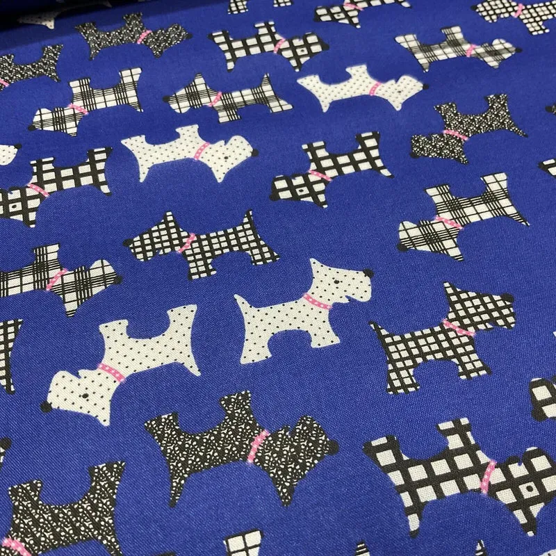 Scottie Dog Children's Poly cotton printed lightweight fabric M1640