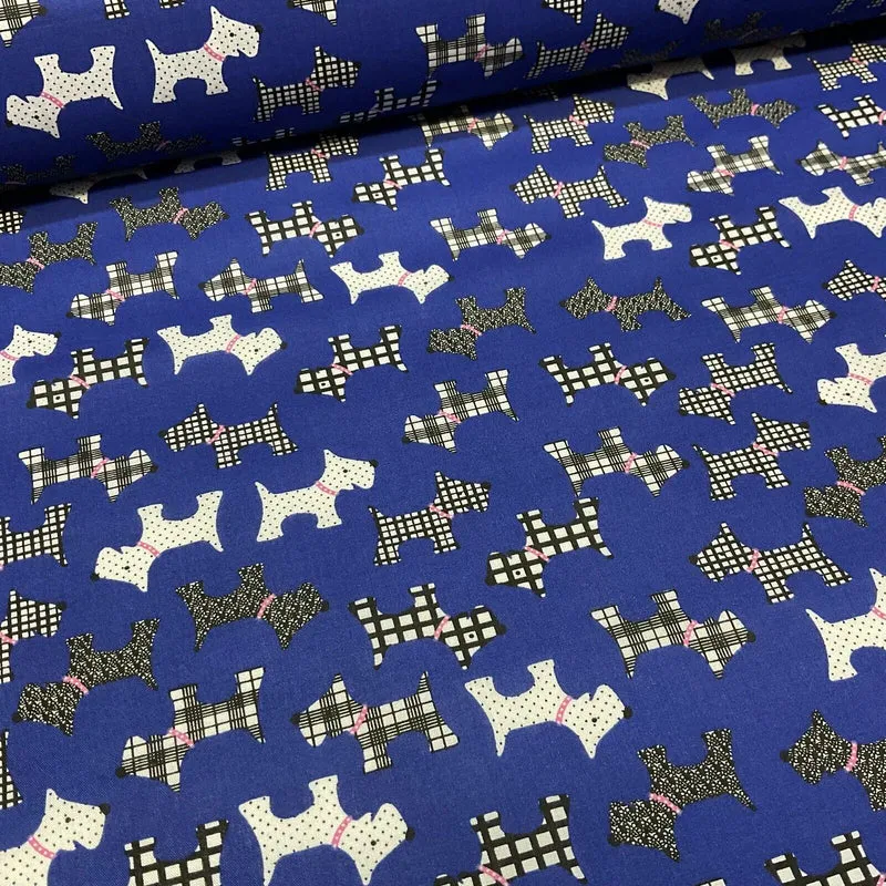 Scottie Dog Children's Poly cotton printed lightweight fabric M1640