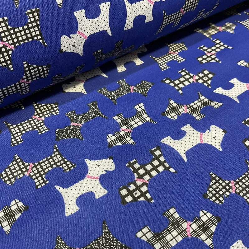 Scottie Dog Children's Poly cotton printed lightweight fabric M1640