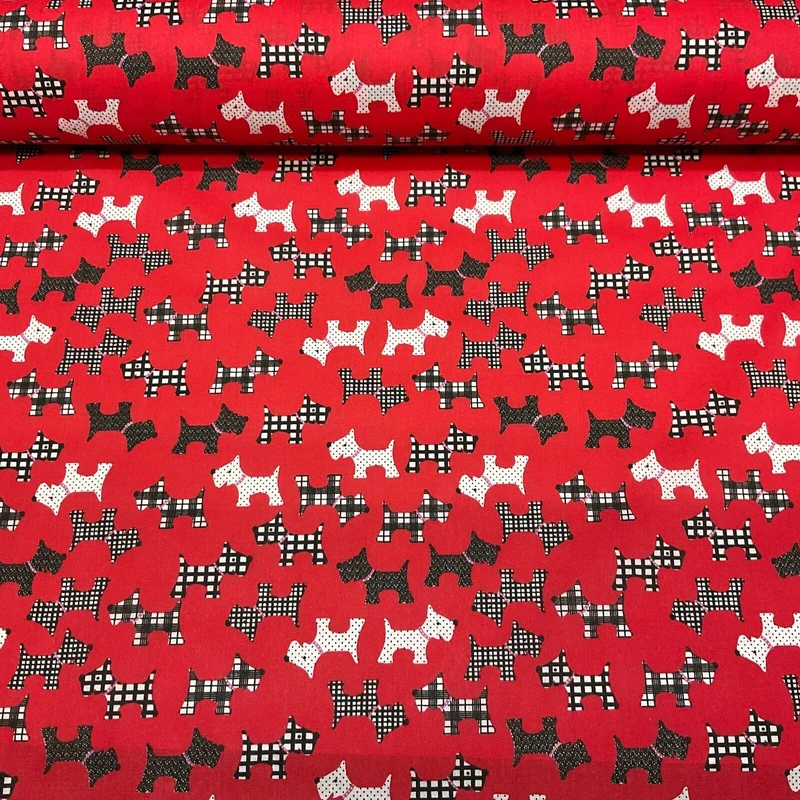 Scottie Dog Children's Poly cotton printed lightweight fabric M1640