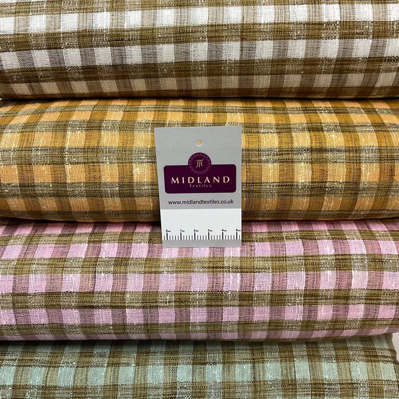 Cotton check checkered gingham dress fabric M1724