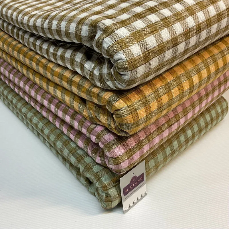 Cotton check checkered gingham dress fabric M1724