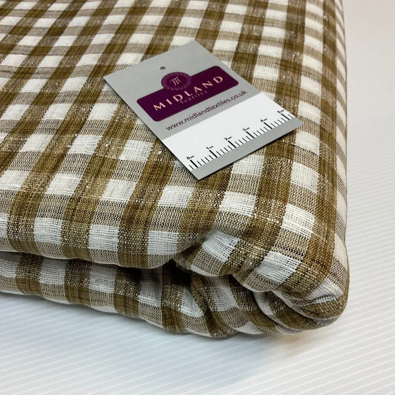 Cotton check checkered gingham dress fabric M1724