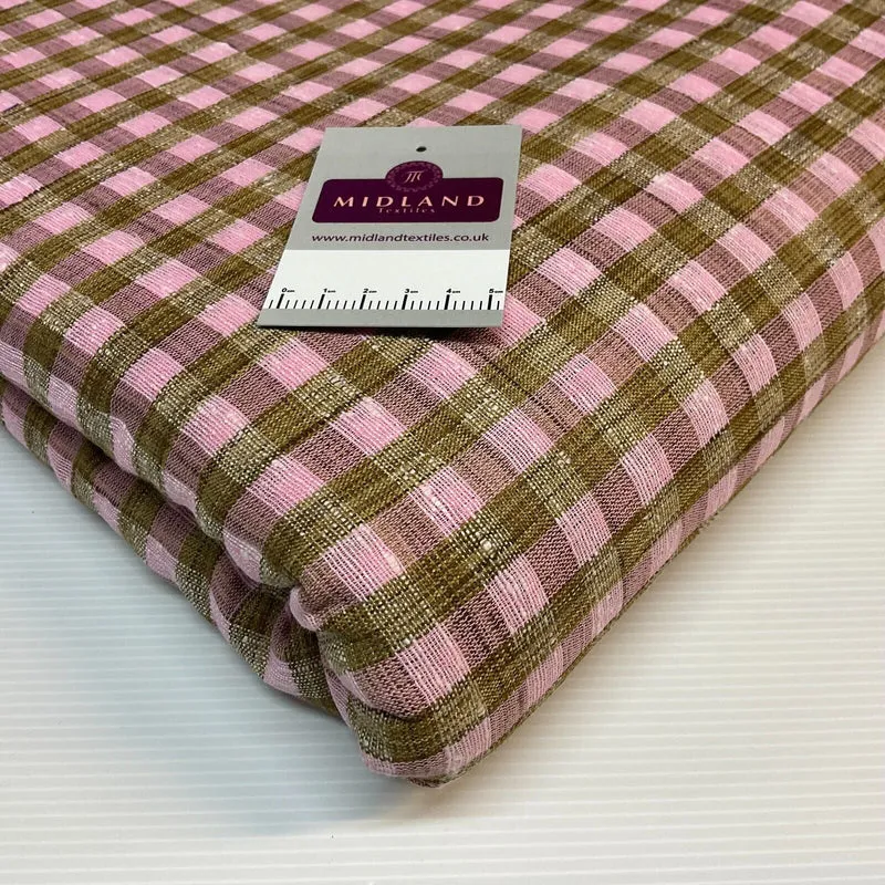 Cotton check checkered gingham dress fabric M1724