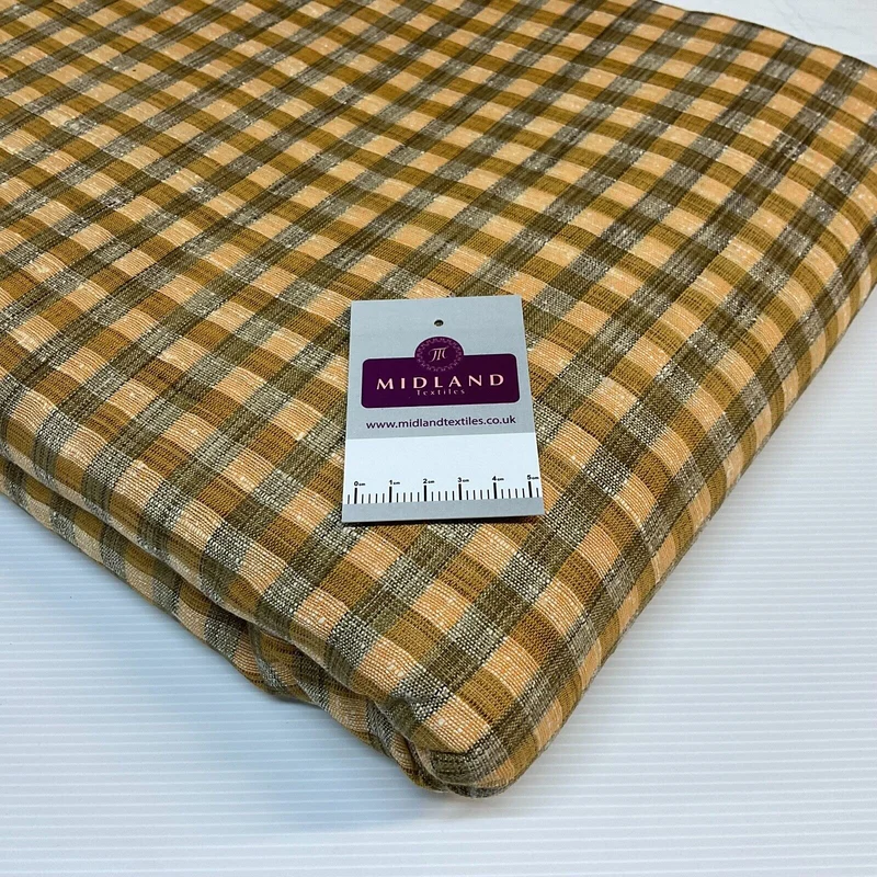 Cotton check checkered gingham dress fabric M1724