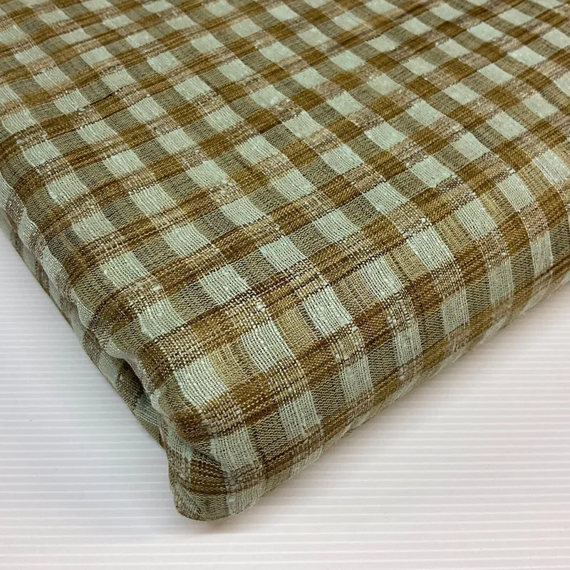 Cotton check checkered gingham dress fabric M1724