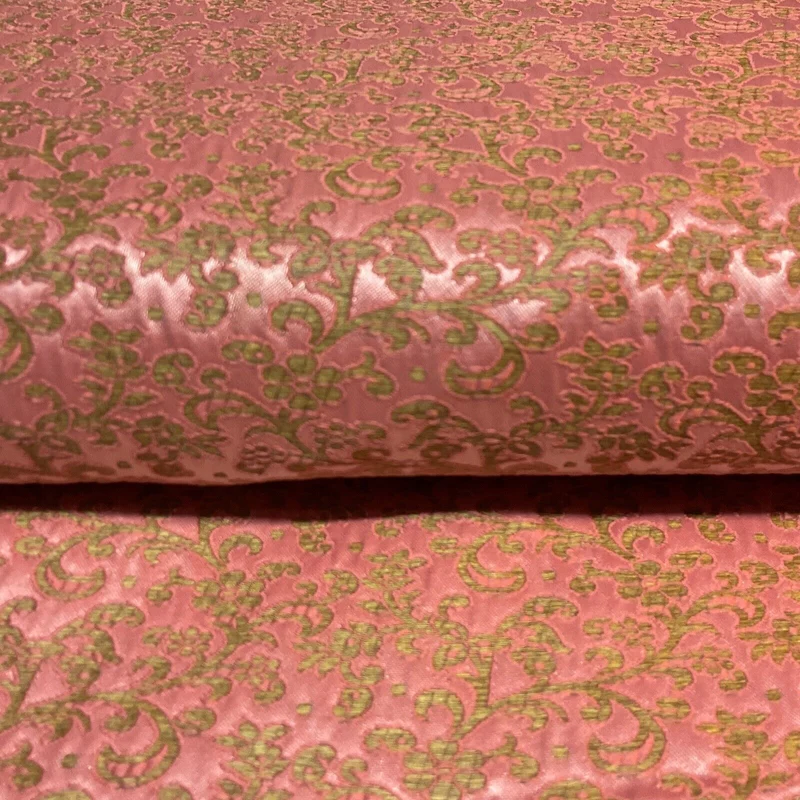 Rose Pink Firm Floral banarsi Brocade waistcoat Fabric 150 cm M1387-2 Mtex