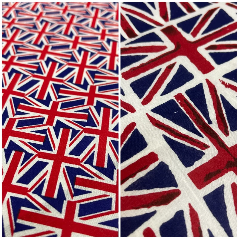 British Flag Coronation Theme 100% cotton printed fabric M1723