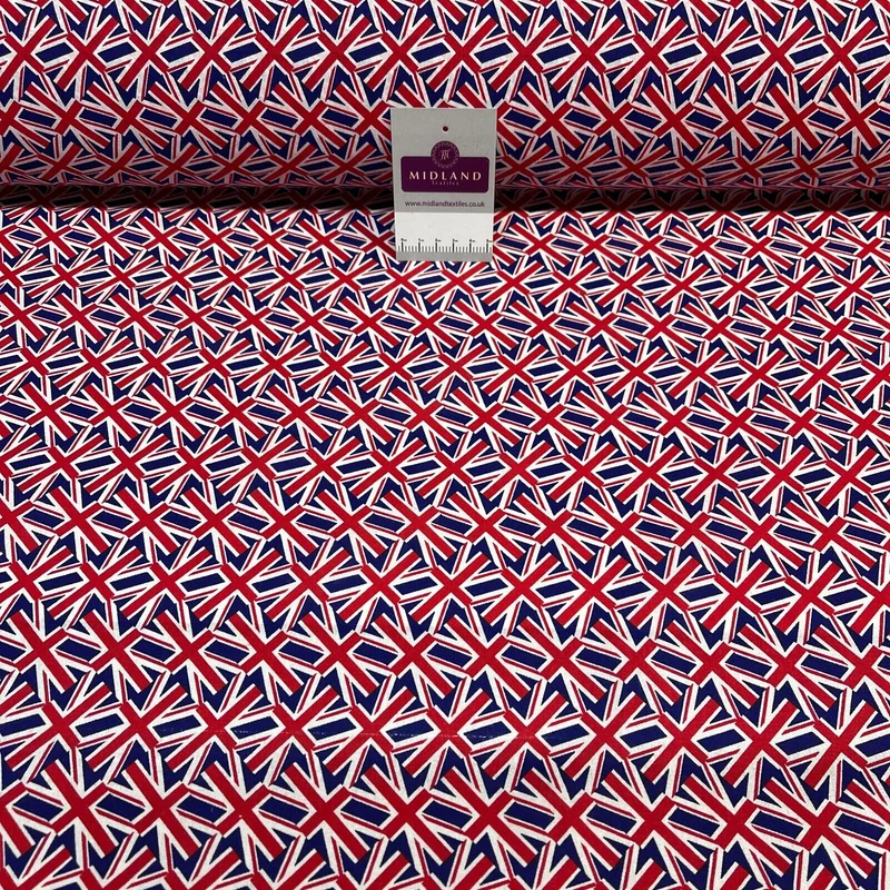 British Flag Coronation Theme 100% cotton printed fabric M1723