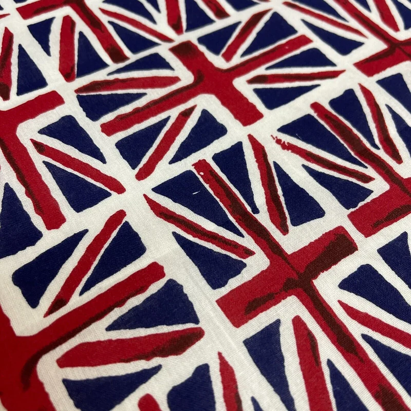 British Flag Coronation Theme 100% cotton printed fabric M1723