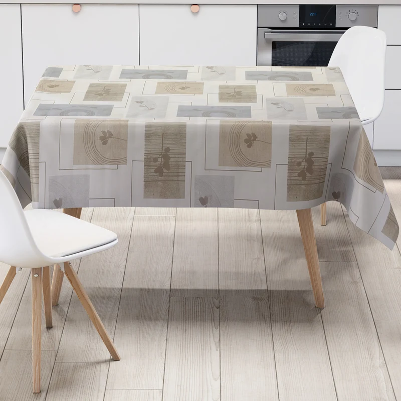 Wachstuch Tischdecke geprägt 38044 grafischen Blättermotiven Herbst eckig rund oval