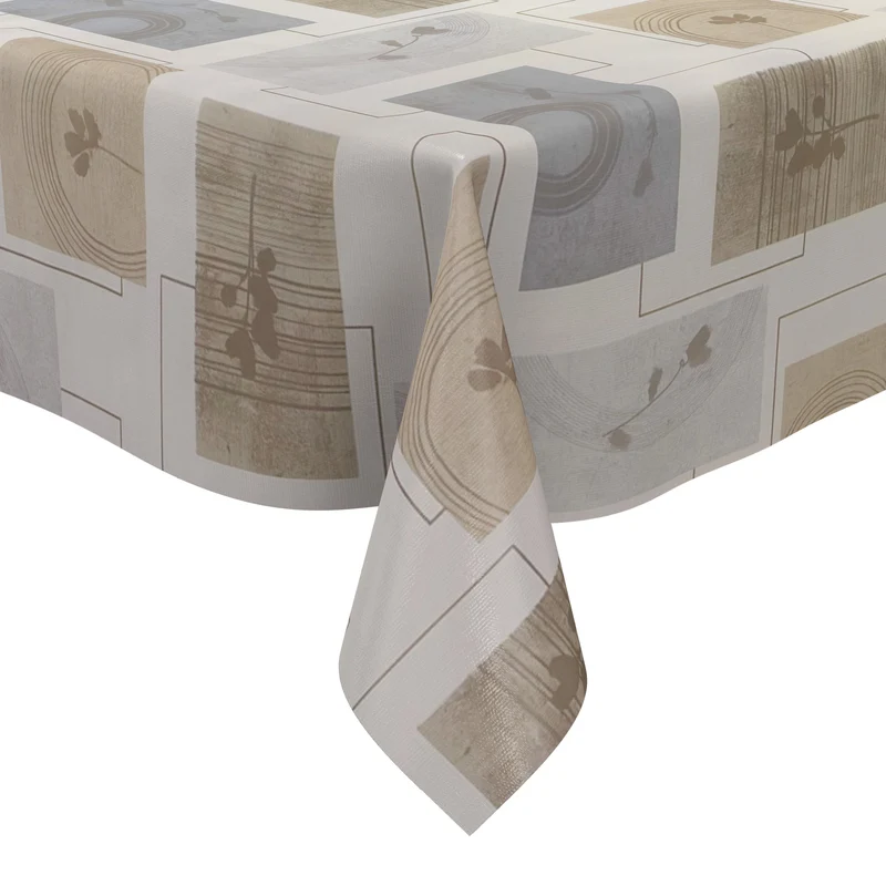 Wachstuch Tischdecke geprägt 38044 grafischen Blättermotiven Herbst eckig rund oval