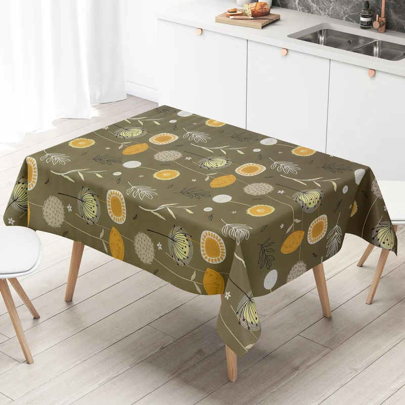 Wachstuch Tischdecke EM11 verde grün Pusteblumen Gräser eckig rund oval