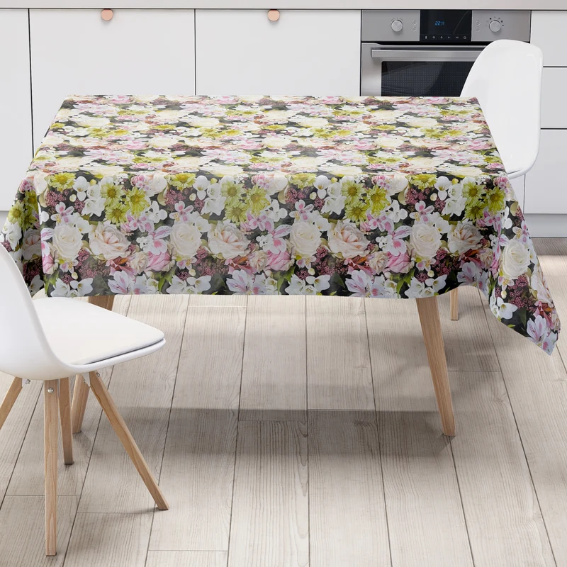 Wachstuch Tischdecke 01753-00 Blütenmeer Rosenblüten eckig rund oval