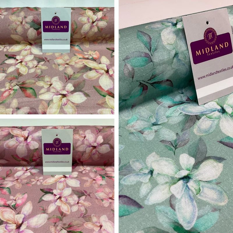 Summer floral lightweight Cotton Lawn dress Fabric Sold per Metre M1829