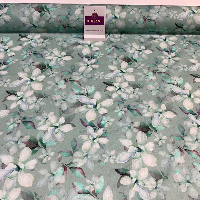 Summer floral lightweight Cotton Lawn dress Fabric Sold per Metre M1829