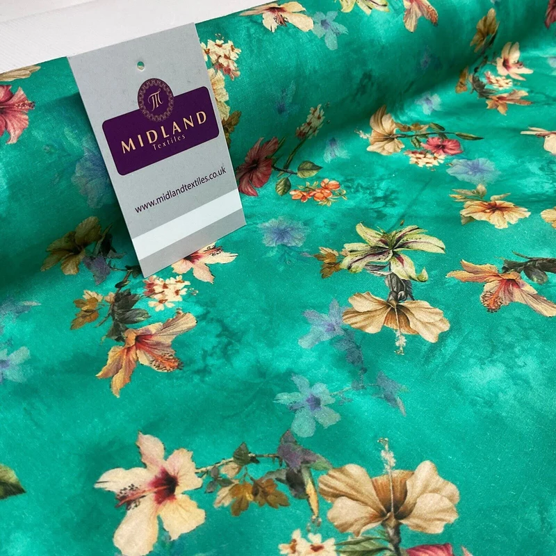 Summer floral lightweight Cotton Lawn dress Fabric Sold per Metre M1830