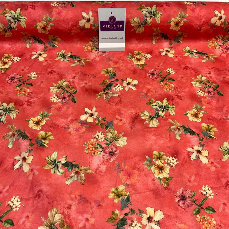 Summer floral lightweight Cotton Lawn dress Fabric Sold per Metre M1830