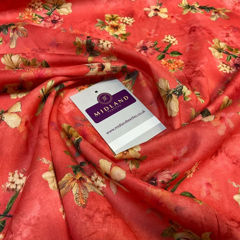 Summer floral lightweight Cotton Lawn dress Fabric Sold per Metre M1830