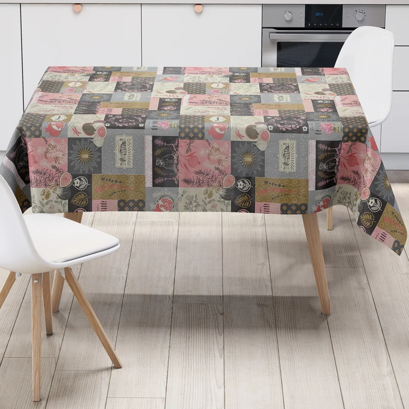 Wachstuch Tischdecke 06363-02 rosa beige Provence Lavendel Blüten eckig rund oval