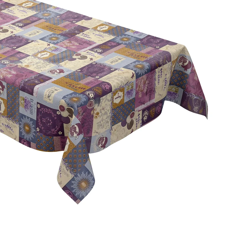 Wachstuch Tischdecke 06363-01 lila beige Provence Lavendel Blüten eckig rund oval