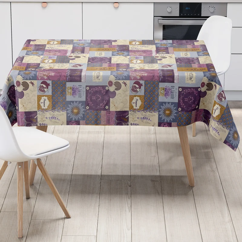 Wachstuch Tischdecke 06363-01 lila beige Provence Lavendel Blüten eckig rund oval