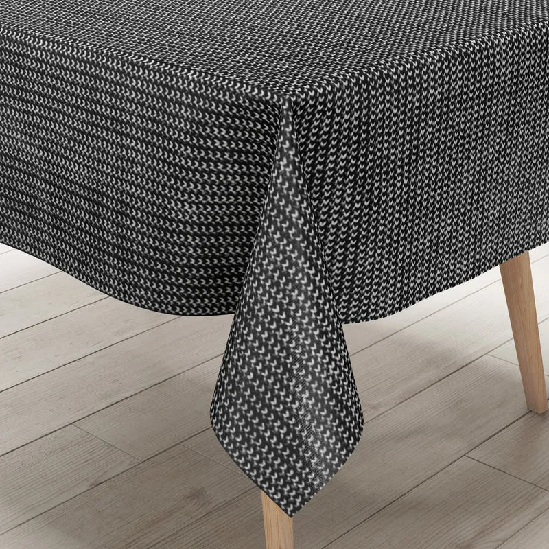 Wachstuch Tischdecke geprägt P1136-2 schwarz Schlingenoptik eckig rund oval