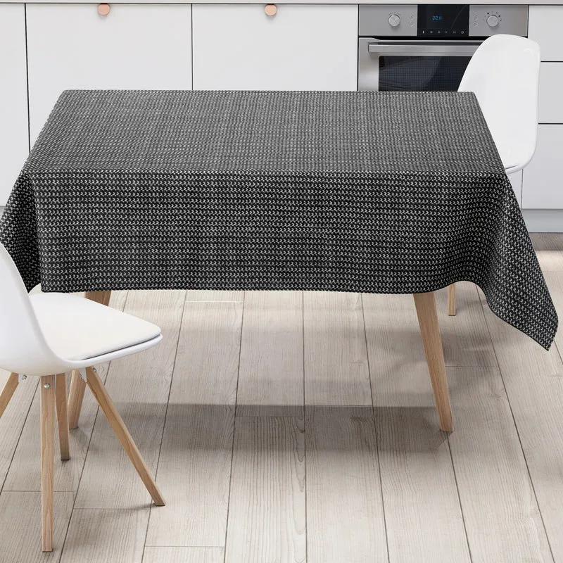 Wachstuch Tischdecke geprägt P1136-2 schwarz Schlingenoptik eckig rund oval