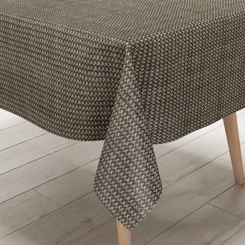 Wachstuch Tischdecke geprägt P1136-1 braun beige Schlingenoptik eckig rund oval