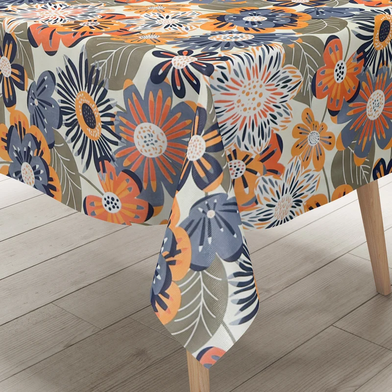 Wachstuch Tischdecke 06354-01 bunte Blumen Flower retro Herbst eckig rund oval