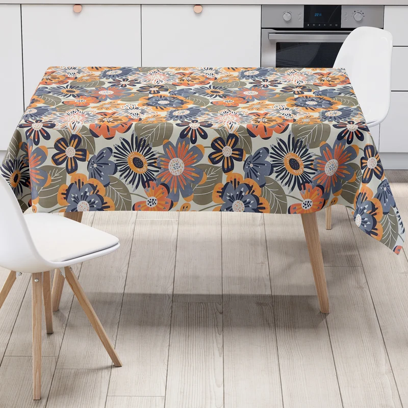 Wachstuch Tischdecke 06354-01 bunte Blumen Flower retro Herbst eckig rund oval