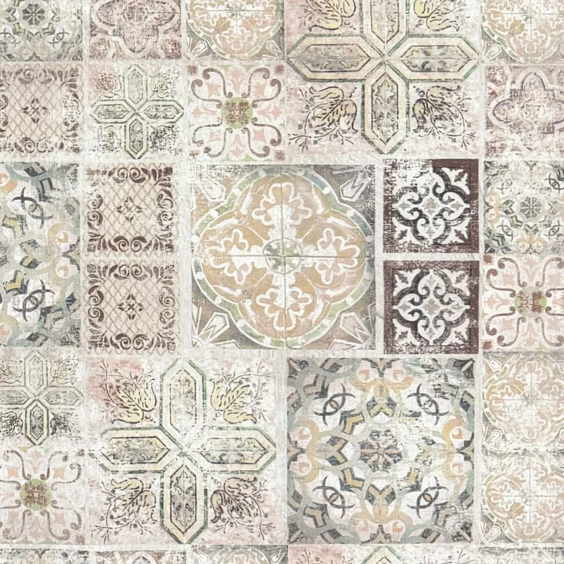 Jacquard Tischdecke aus beschichteter Baumwolle mit Fleckenschutz ETRUSCO mediterran Mosaik Fliesen eckig rund oval