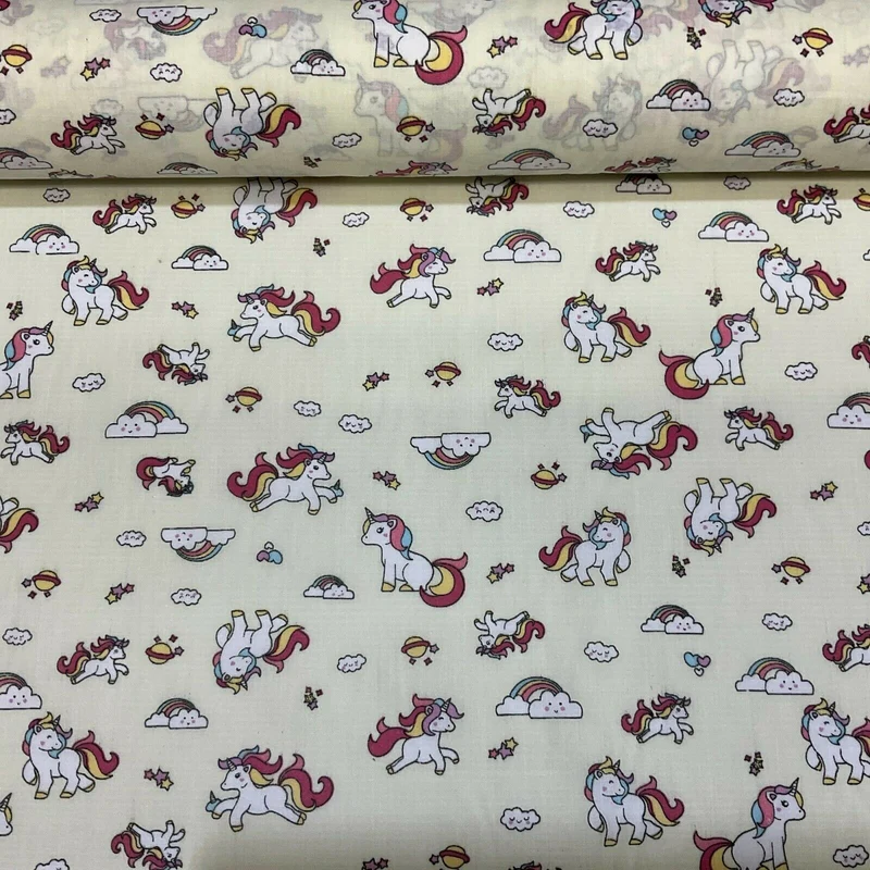 Unicorn Mystical Magical Novelty Poly cotton printed lightweight fabric M1634